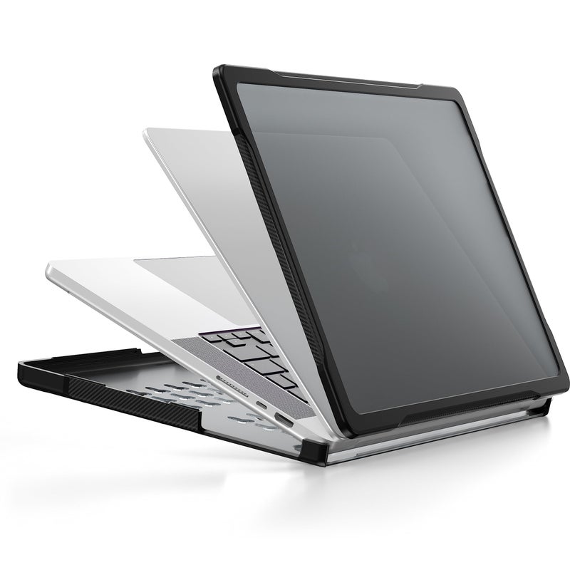Batianda Ultimate Protection Case for M3 MacBook Pro 14 2021 2023 Model A2442/A2779 Matte Carbon Fiber Edges Shockproof Anti-Scratch and Anti-Fingerprint with Keyboard Cover and Screen Protector Black - Image 5